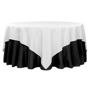 Polyester Square 90"x 90" Overlay/Tablecloth {Black}